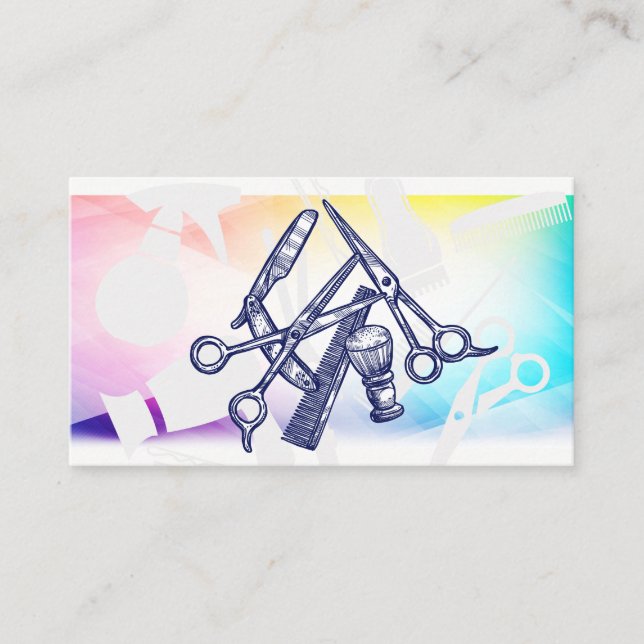 Barber Verktyg | MÖNSTER Tidsbeställning Kort (Framsida)