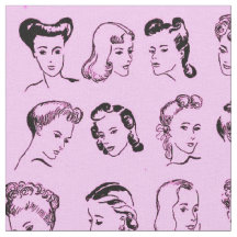 Barber vintage 81 hårstil. 1940-talet mode.Rosa