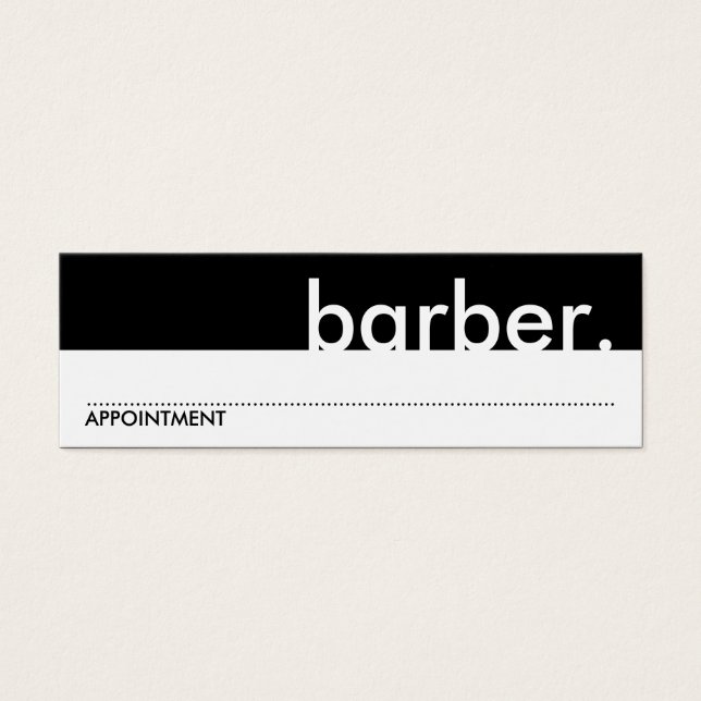 barber. (visitkort) litet visitkort (Framsidan)