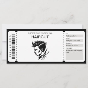 Barber Voucher-mall, Haircut Gift-certifikat Inbjudningar