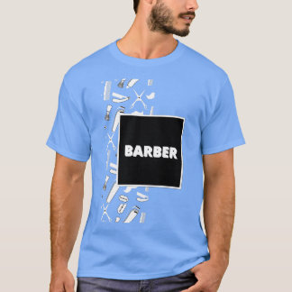Barber White på Black T Shirt