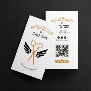 Barberaffär Hår Frisör Barberare Vit Visitkort