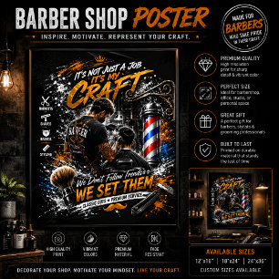 Barberaffär Väggkonstaffisch Poster