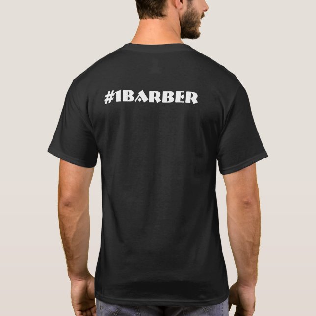 Barberare #1 verktygmanar svart T-tröja Tee Shirt (Baksida)