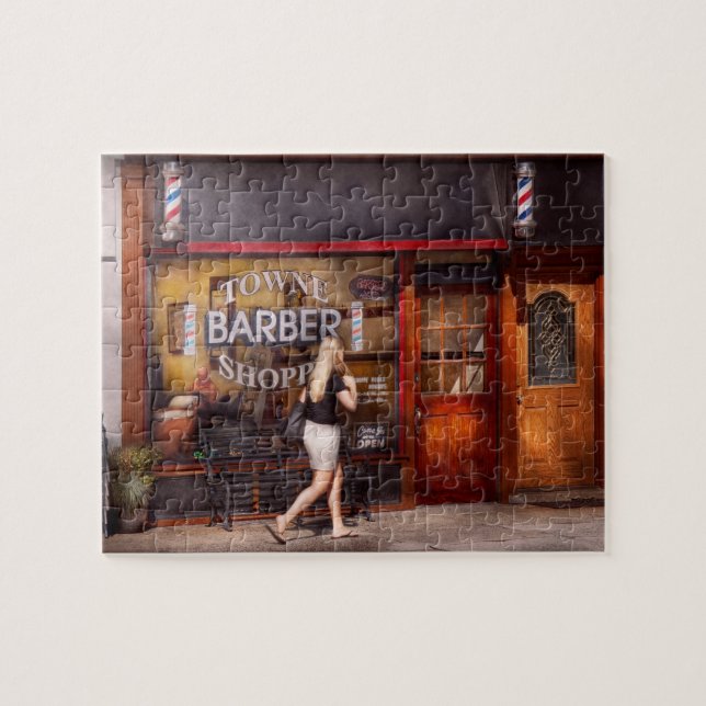 Barberare - frisersalong - Time för en frisyr Pussel (Horisontell)