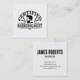 Barberare Frisör Professionell Barberare Fyrkantigt Visitkort