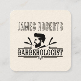 Barberare Frisör Professionell Barbershop Fyrkantigt Visitkort