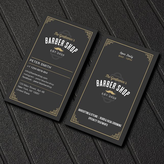 Barberare Frisör, Salong, Professionell Barberare Visitkort (Skapare uppladdad)
