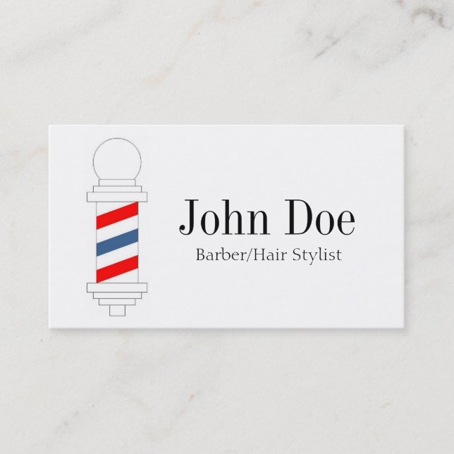 Barberare-/hårstylist B/W Visitkort (Framsida)