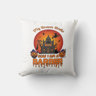 Barberare Kvast Bröt Halloween Pumpa Klippare Skrä Kudde