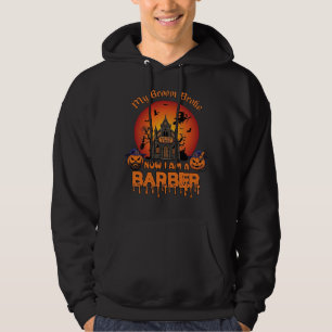 Barberare Kvast Slog Halloween Pumpa Klippare Skrä Hoodie