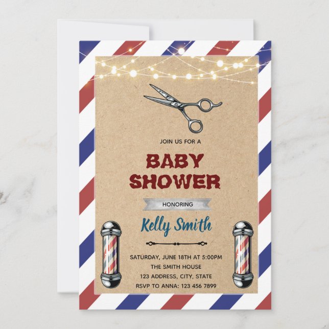 Barberare salong inbjudan (Framsida)