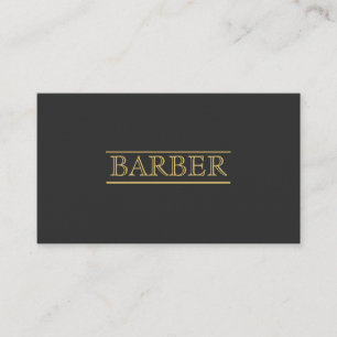 Barberare sätta en klocka på svart guld- modernt visitkort