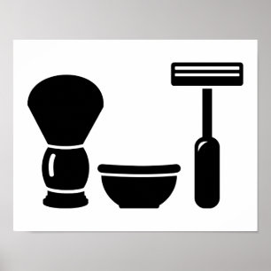 Barberare som rakar utrustning poster
