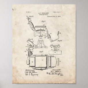 Barberare stolpatent - gammal Look Poster