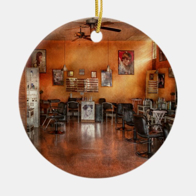Barberare - union, NJ - den moderna salongen Julgransprydnad Keramik (Framsidan)