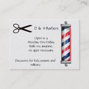 barberareaffär visitkort