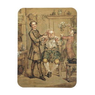 Barberaren, c.1760-69 (olja på kanfas) magnet