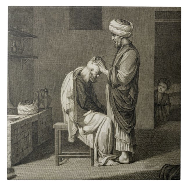Barberaren, från konster för volym II och handel Kakelplatta (Framsidan)