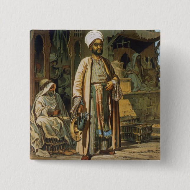 Barberaren, från "souvenir av Cairo", 1862 Knapp (Framsida)