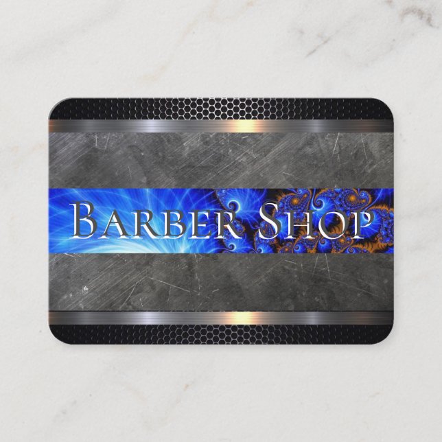 Barberaren shoppar blåttabstrakt visitkort (Framsida)