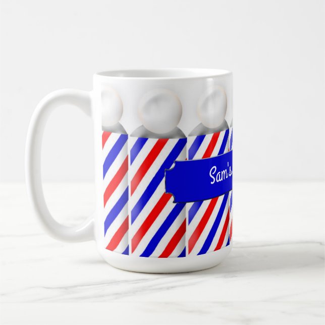 Barberaren shoppar den Pole muggen - personifiera Kaffemugg (Vänster)