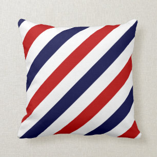 Barberaren shoppar det patriotiska randiga mönste kudde