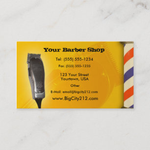 Barberaren shoppar gul design tidsbeställning kort