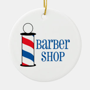 Barberaren shoppar julgransprydnad keramik