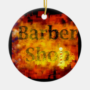 Barberaren shoppar julgransprydnad keramik