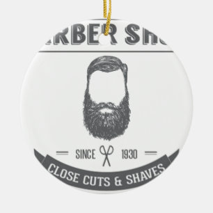 Barberaren shoppar julgransprydnad keramik