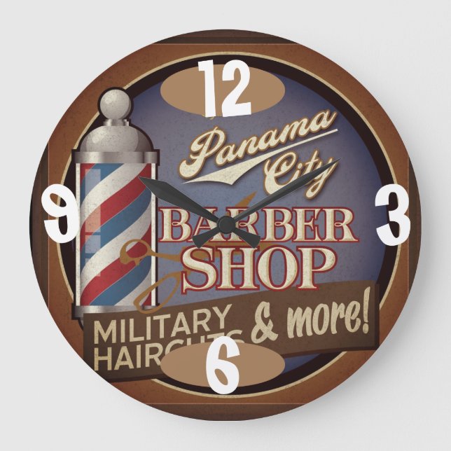 Barberaren shoppar Time på a Stor Klocka (Framsida)