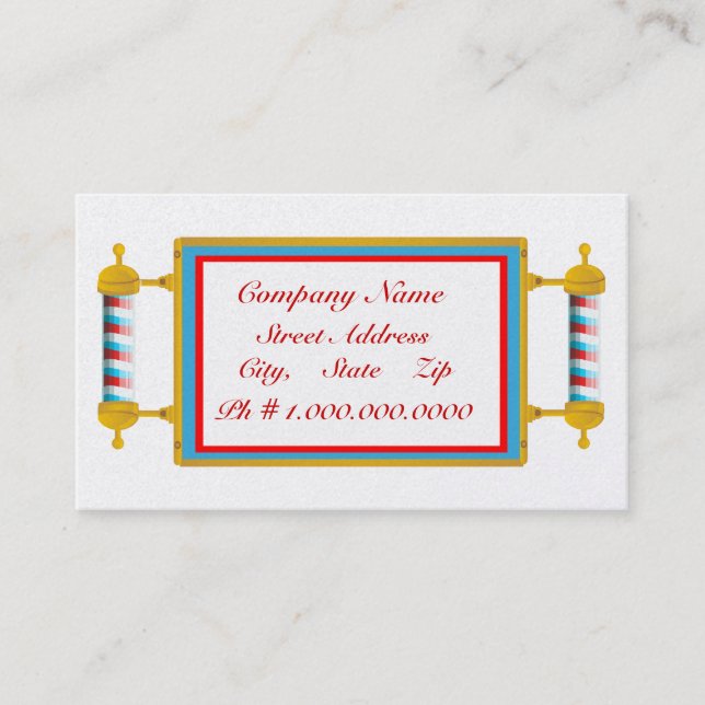 Barberaren shoppar visitkort (Framsida)