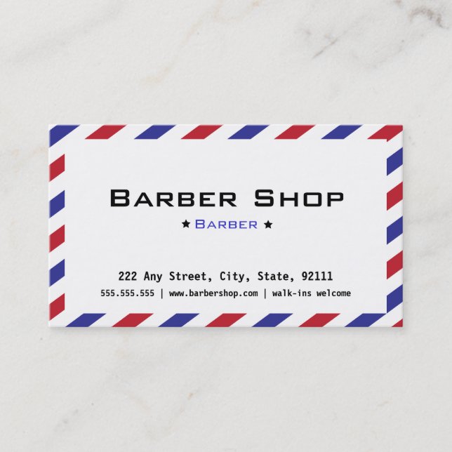 Barberaren shoppar visitkorten visitkort (Framsida)