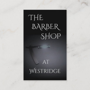 Barberaren shoppar w-/Straightrakkniven avbildar i Visitkort