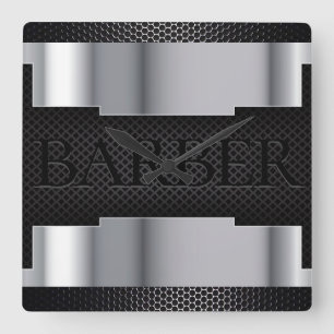 Barberaresvartsilver Fyrkantig Klocka