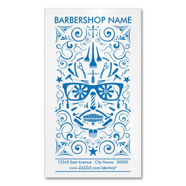 barberbukskalle visitkortmagnet (Framsida vertikal)