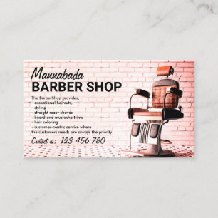 Barberbutik anpassad bild rosa visitkort