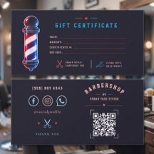 Barberbutik Glowin Bold Blue Red Pol Logotyp Kort