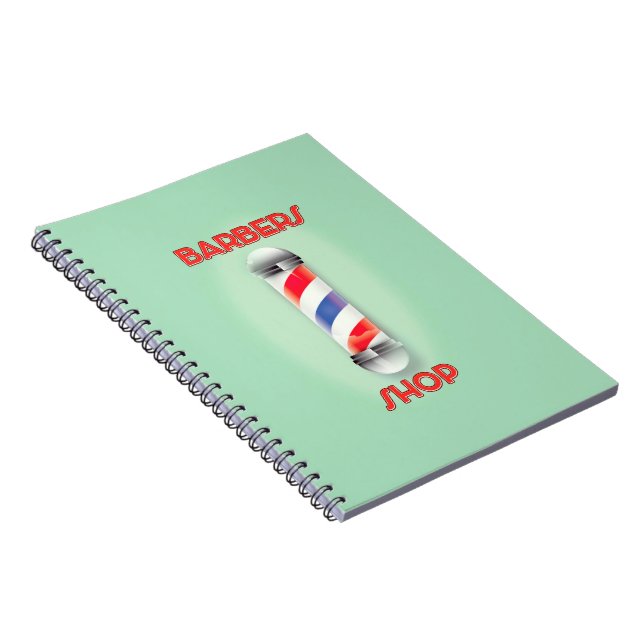 Barberbutik Vintage Polskylt Anteckningsbok (Högra Sidan)