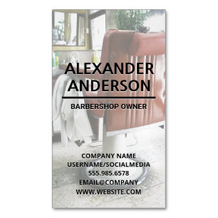 Barberbutiksordförande Magnetiska Visitkort