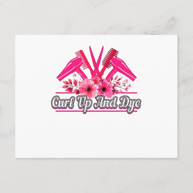 Barberdesign, sax, komb, hårtorr vykort (Framsida)