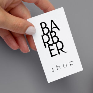 Barberenkel modern typografi, svart och vitt visitkort