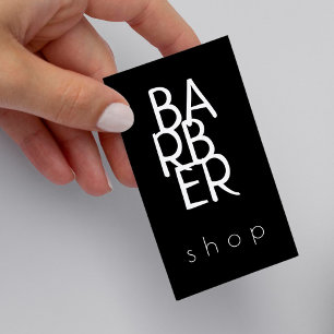 Barberenkel modern typografi svart visitkort