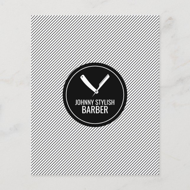 Barberkretsar och svart rand flygblad (Framsidan)