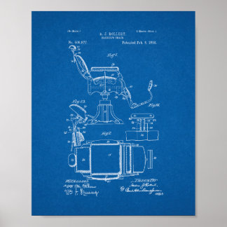 Barberordförande Patent - blåkopia Poster