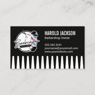 Barberpolsax Comb Visitkort