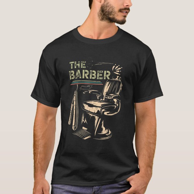 Barbersaxen Barbershop klippt trim Beard T Shirt (Framsida)
