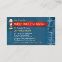 Barbershop Affärskort-Barber pole, clippers com