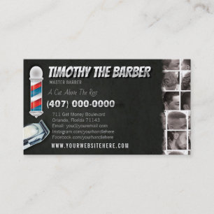 Barbershop Affärskort-Barberpole Visitkort